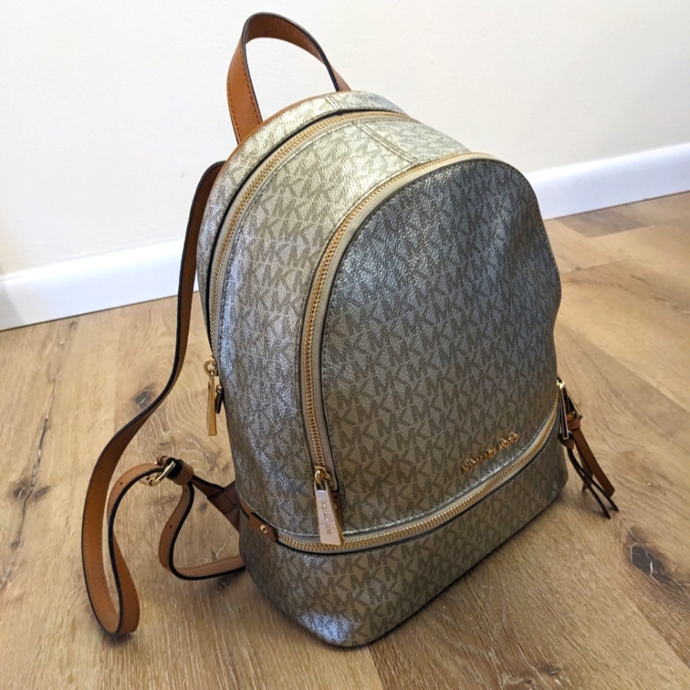 NWOT Gold Michael Kors Backpack
